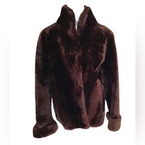 Mouton Faux Fur Jacket Vintage Size Medium